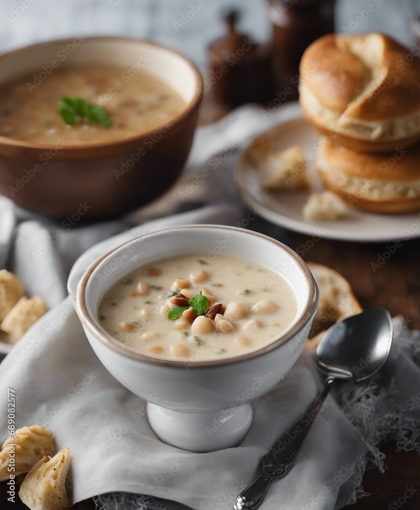 Clam Chowder soup at restaurant
Clam Chowder soup at restaurant