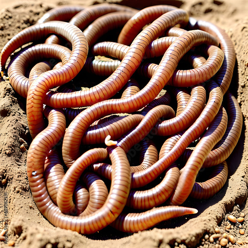 earthworm in garden, AI-generatet
