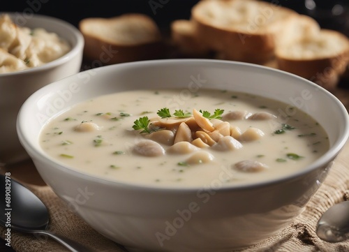 Clam Chowder soup at restaurant 