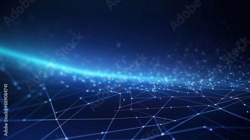 Digital blue network connection. Abstract pattern with dots and lines. Futuristic modern background. gradient background. photo