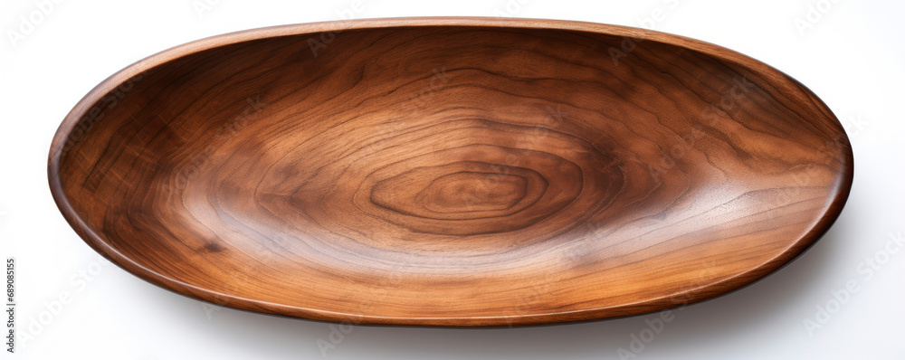 A Simple Wooden Bowl on a White Table A Simple Wooden Bowl on a White Table
