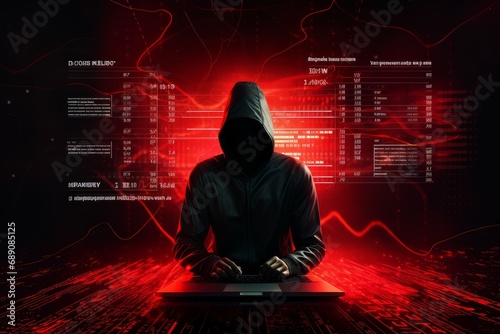 Digital Hacker mockup background. Coding security. Generate Ai