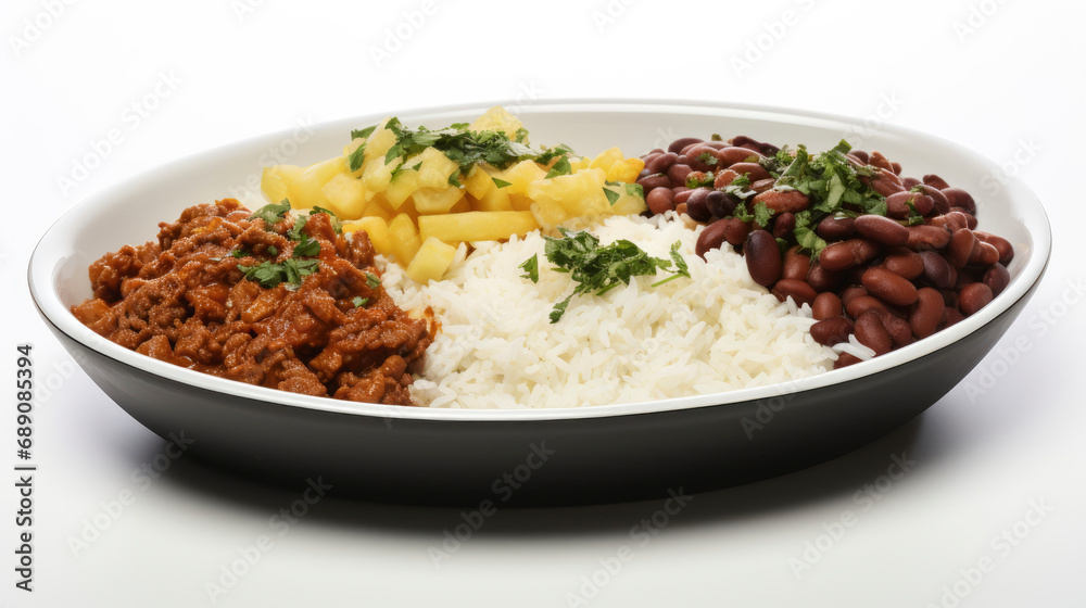 A Delicious Plate of Rice, Beans, and Pineapples A Delicious Plate of Rice, Beans, and Pineapples