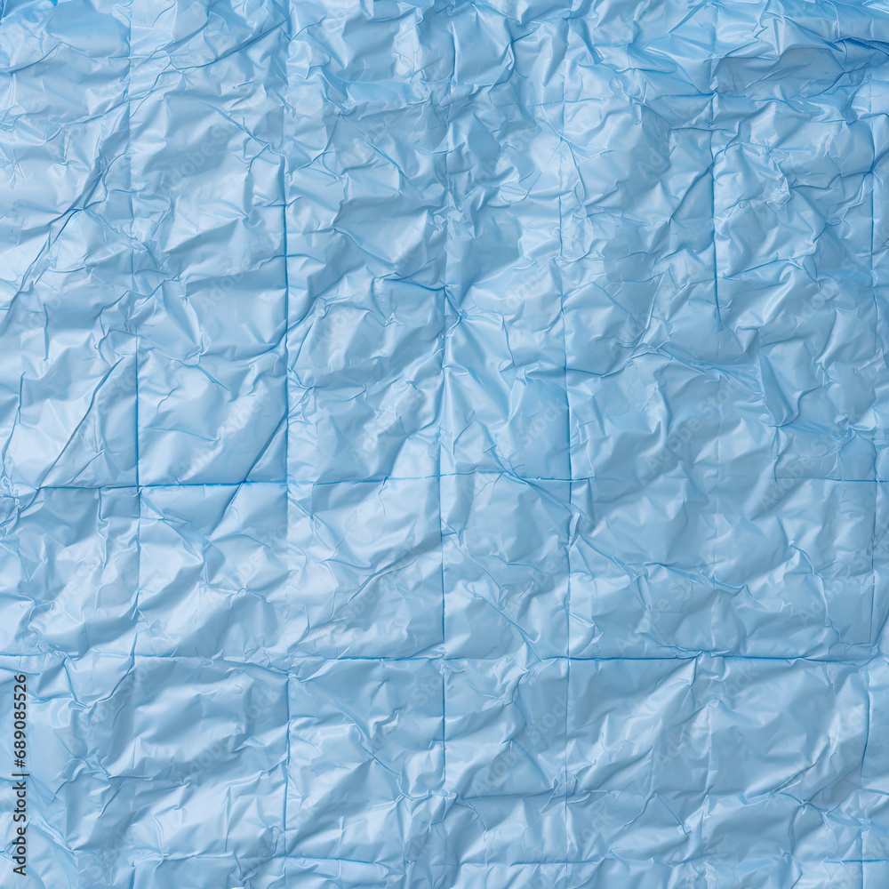 Fototapeta premium Blue Sheet of Paper with Wrinkles