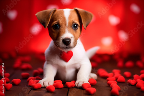 Puppy with a heart hanging from the collar © Nestor