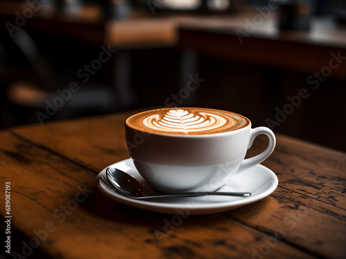 Savor a nonalcoholic cappuccino coffee delight. AI Generation.
