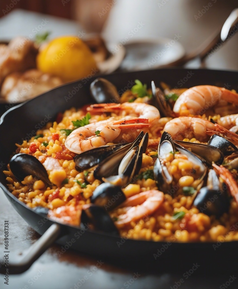 Traditional spanish seafood paella
Traditional spanish seafood paella