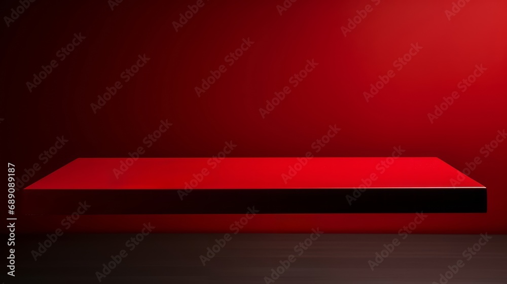 Obraz premium Red Table in Dark Room