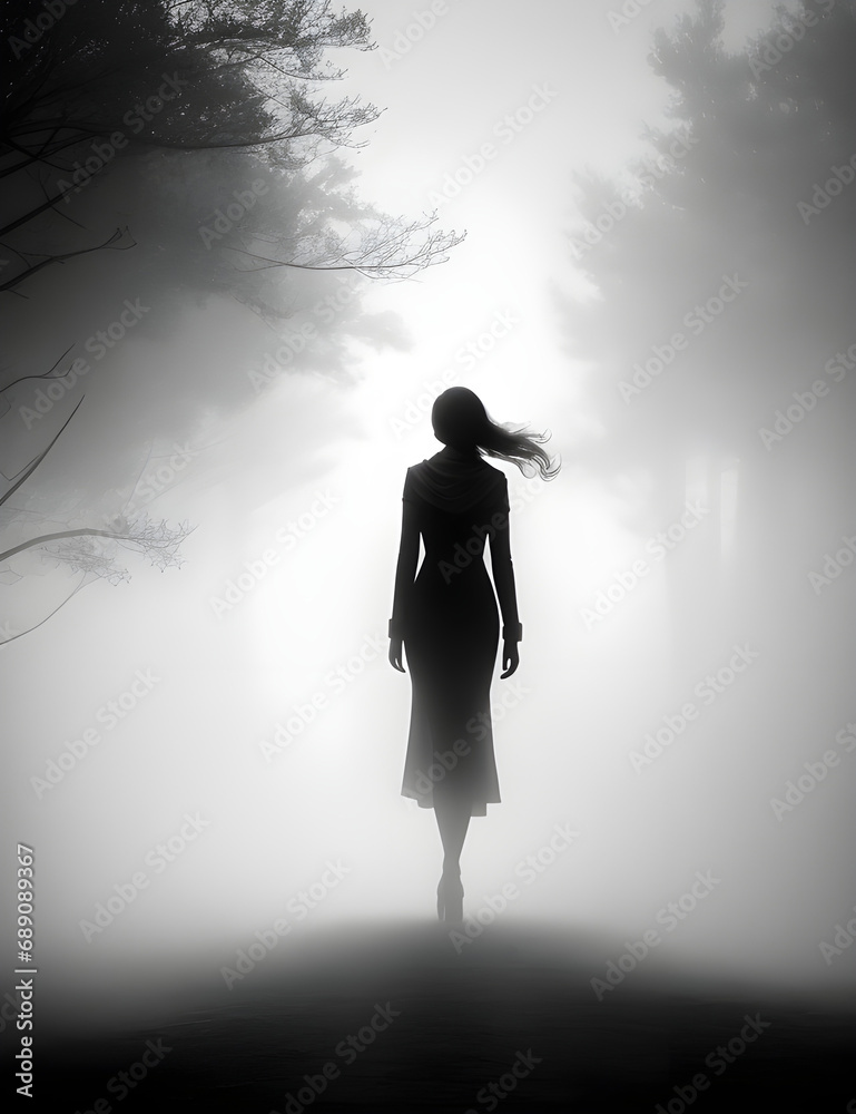 Mystery Woman In Mist 