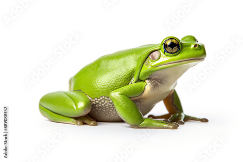 green frog (hyla arborea formerly rana arborea) isolated on white background