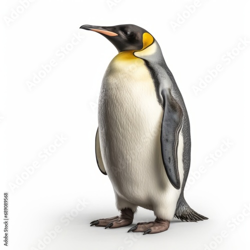 Penguin Standing on White Background