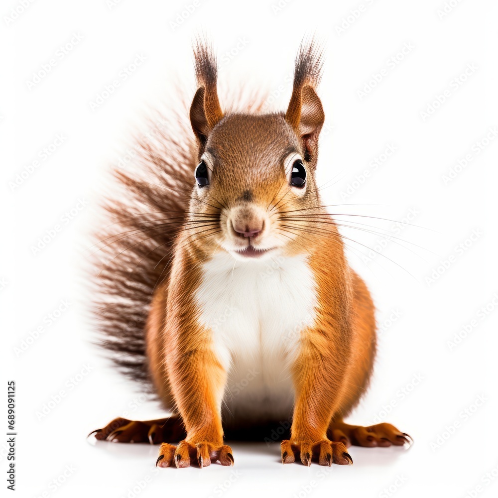 Obraz premium Close-Up of Squirrel on White Background