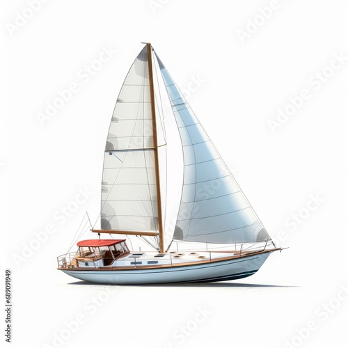 sailboat isolated on a white background, Generative AI