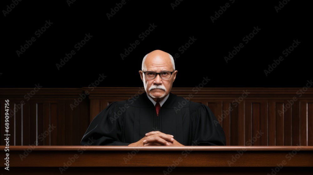 Man Sitting in Courtroom - obrazy, fototapety, plakaty 
