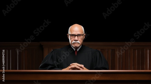 Man Sitting in Courtroom photo