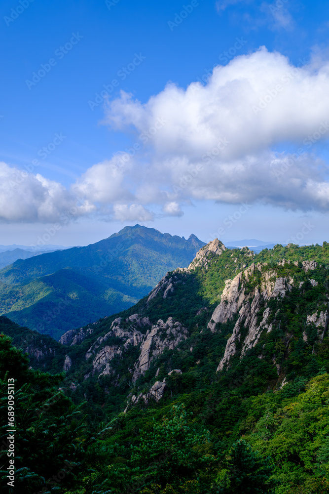 Scenic view of Mt.Seoraksan against sky Scenic view of Mt.Seoraksan against sky