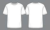 T-shirt fashion flat technical drawing template