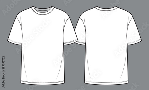T-shirt fashion flat technical drawing template