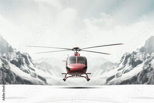 Dynamic Helicopter mockup background. Sky aerospace. Generate Ai