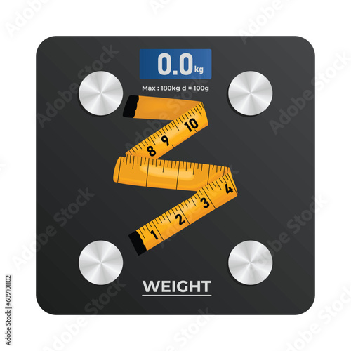  weight scale with tape illustration