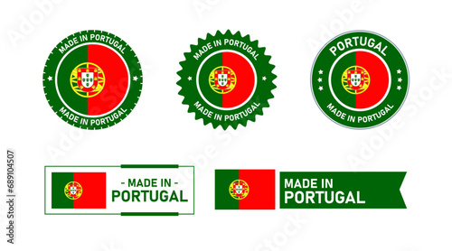 Portugal flag, Made in Portugal. Tag, Seal, Stamp, Flag, Icon vector