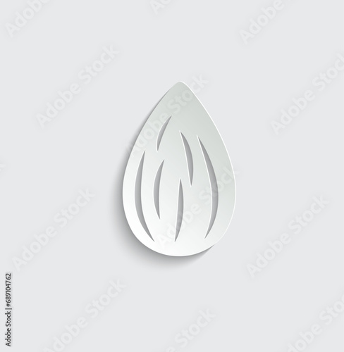 almond icon vector nut icon