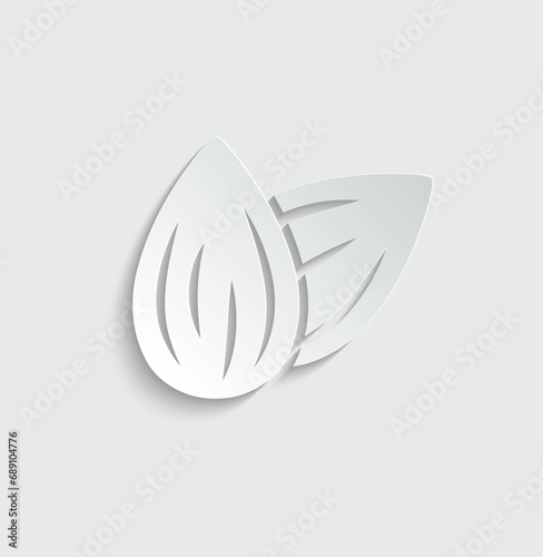 almond icon vector nut icon