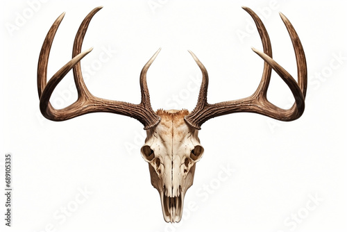Deer skull on a white background