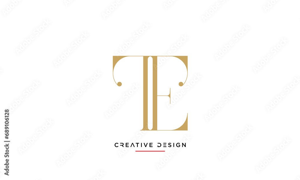 Alphabet letters TE or ET logo monogram Alphabet letters TE or ET logo monogram