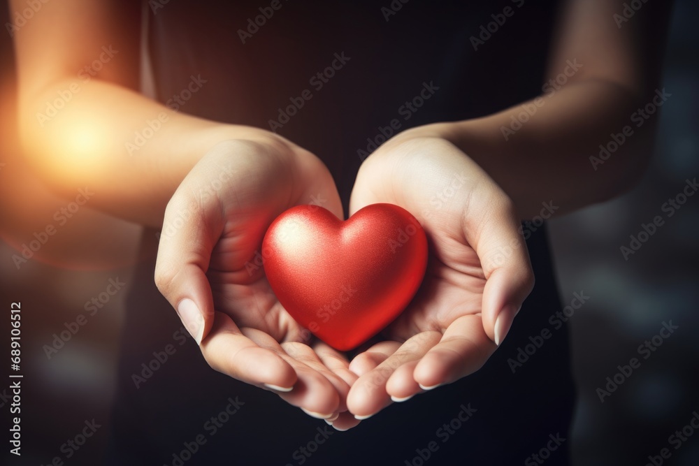 Heart in hand for philanthropy concept