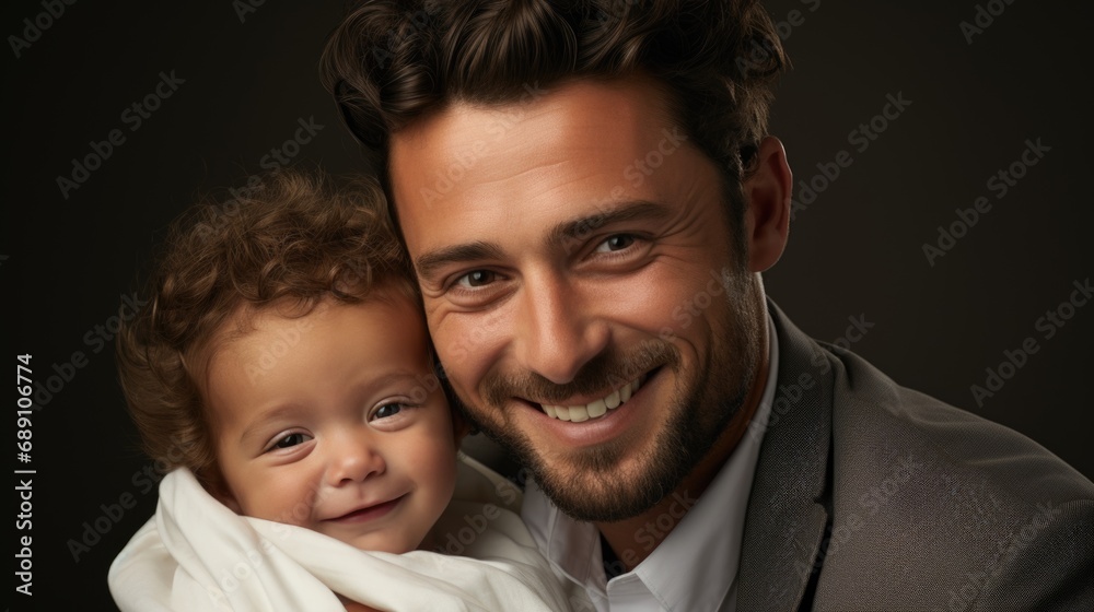 Affectionate Father Holding Child in a Warm Embrace. Affectionate Father Holding Child in a Warm Embrace.