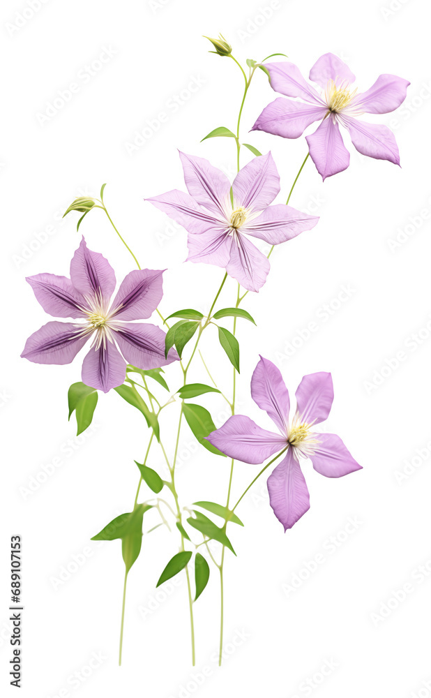 pink and white clematis flowers