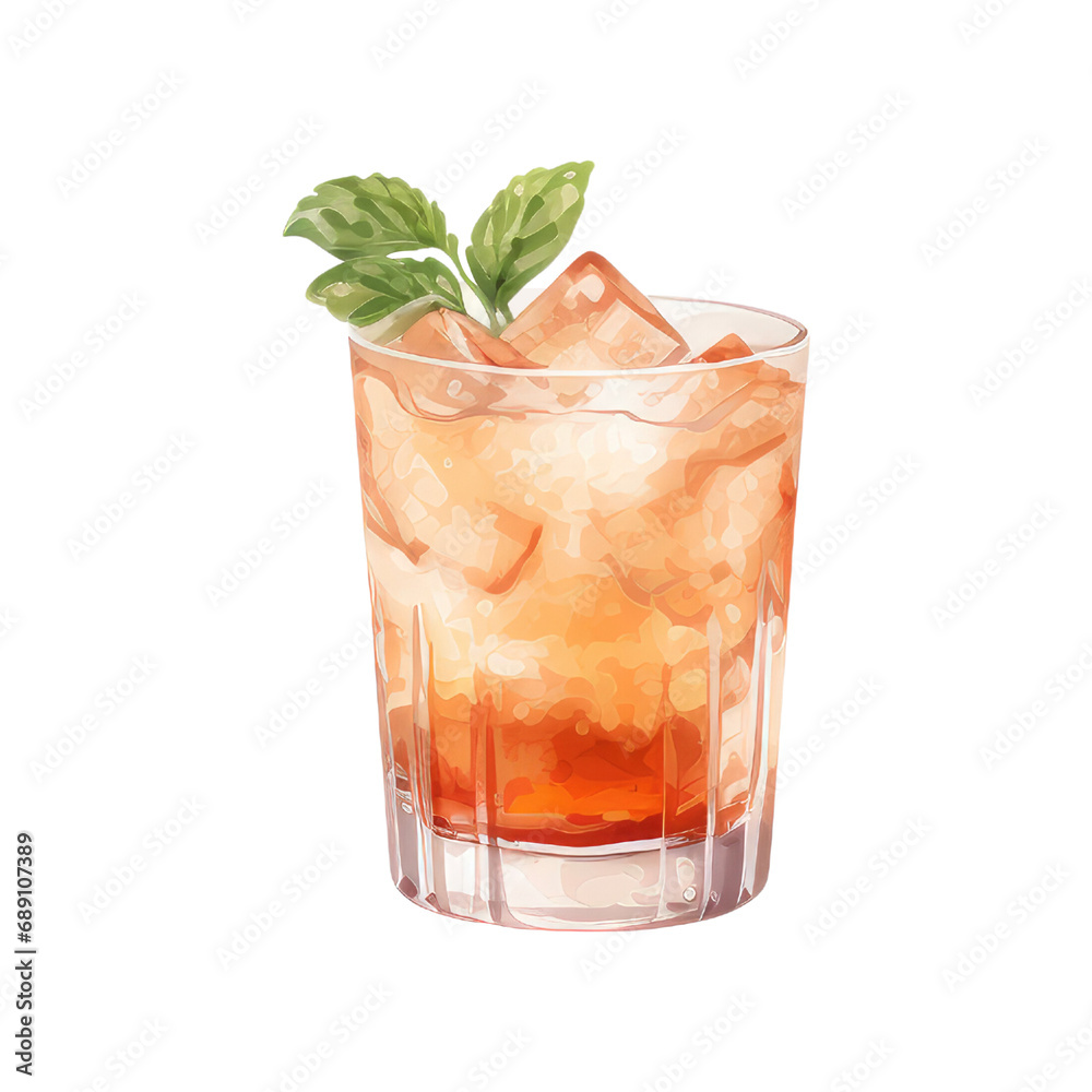Watercolor refreshing alcoholic cocktails Watercolor refreshing alcoholic cocktails