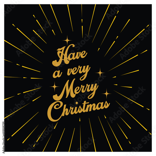 Merry Christmas text and background design. Happy new year concept card & clipart vector
