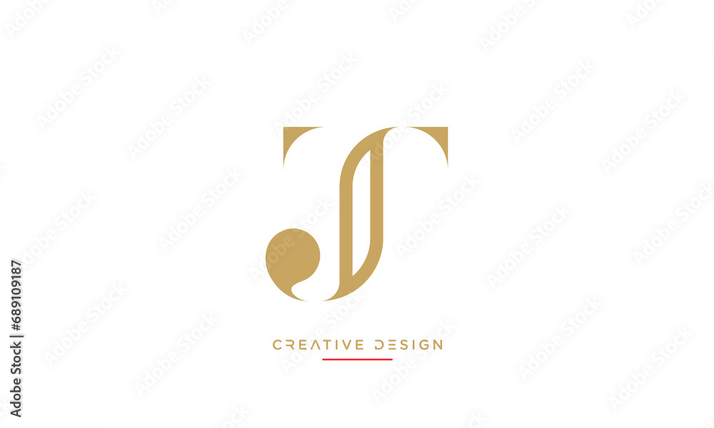 TJ or JT Alphabet letters logo monogram TJ or JT Alphabet letters logo monogram