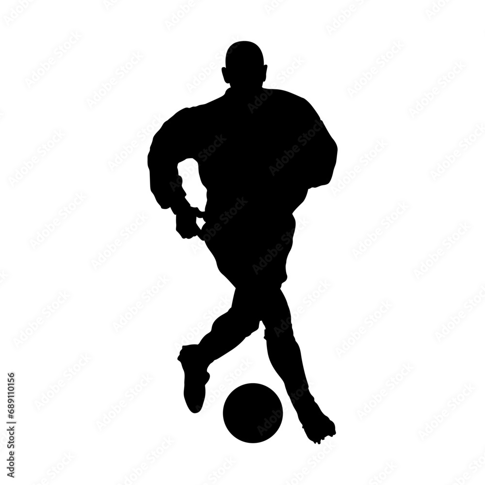playing football silhouette