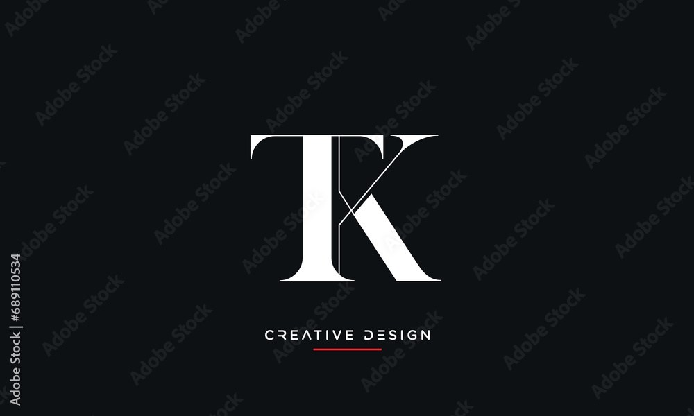 Alphabet letters TK or KT logo monogram Alphabet letters TK or KT logo monogram