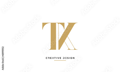 Alphabet letters TK or KT logo monogram photo