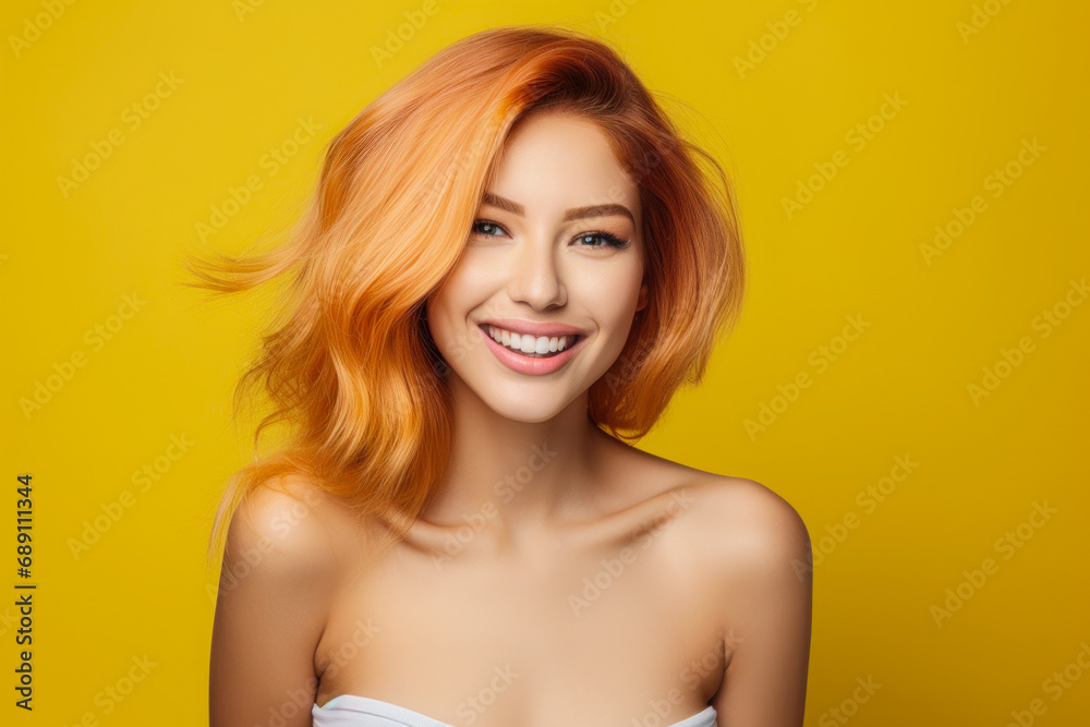 smiling beautiful very cute face of fit vibrant hair smiling beautiful very cute face of fit vibrant hair