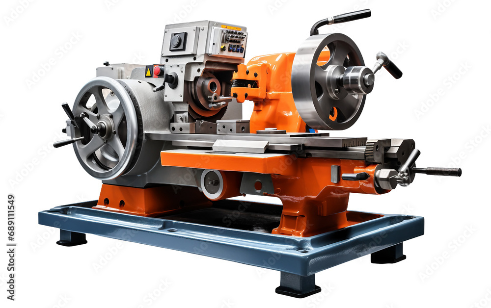 Centerless Grinder machine isolated on a transparent background.