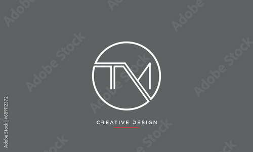 TM or MT Alphabet letters logo monogram
