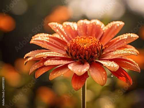 Vibrant petals of a barberton daisy reveal the intricate beauty of nature, capturing the warmth and radiance of the sun in its bold shades of red and orange