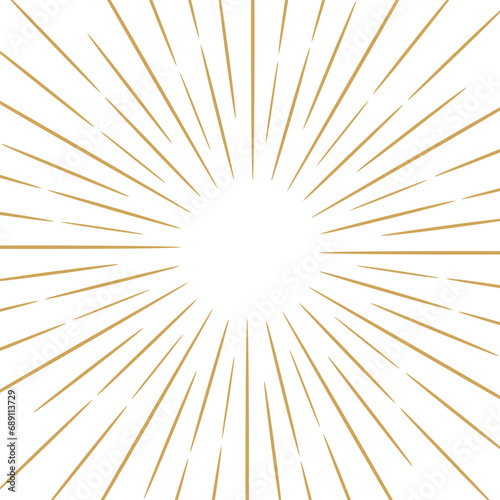 Gold sunburst vector background, sunray design photo