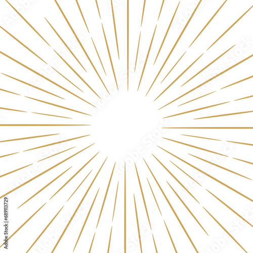 Gold sunburst vector background, sunray design
