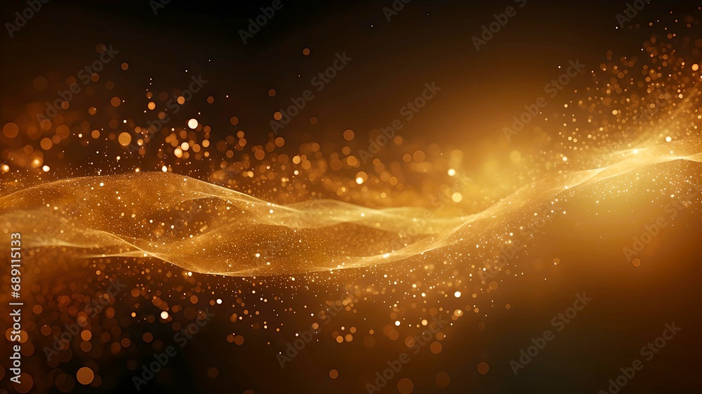 Abstract gold particle background for Oscar ceremony or New Year - obrazy, fototapety, plakaty 