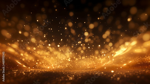 Abstract gold particle background for Oscar ceremony or New Year