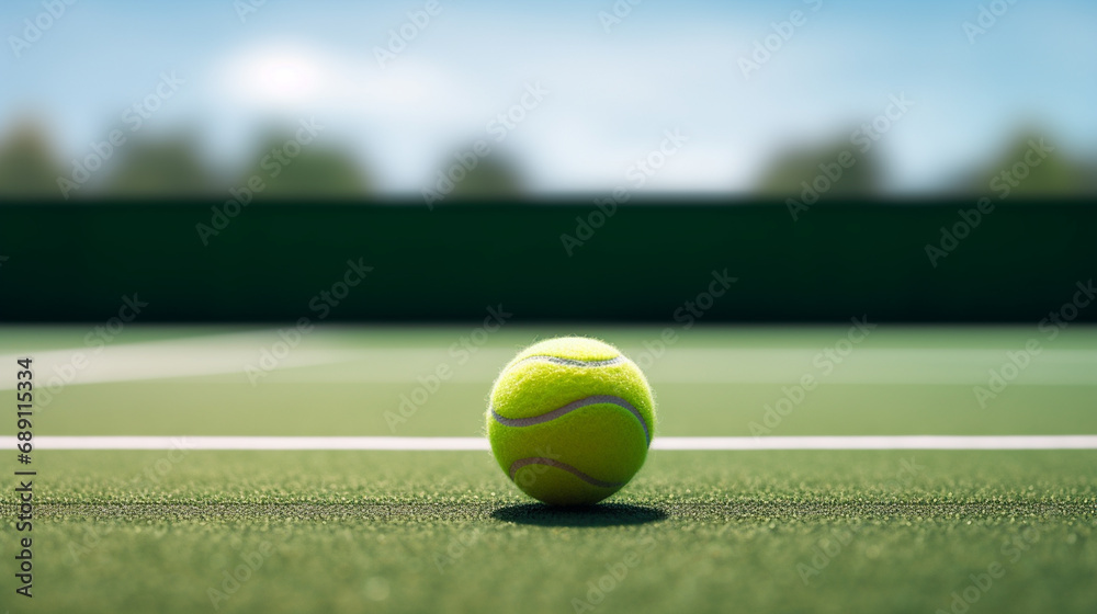 tennis ball on court during day
