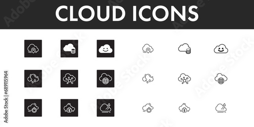 Cloud icons set vector design