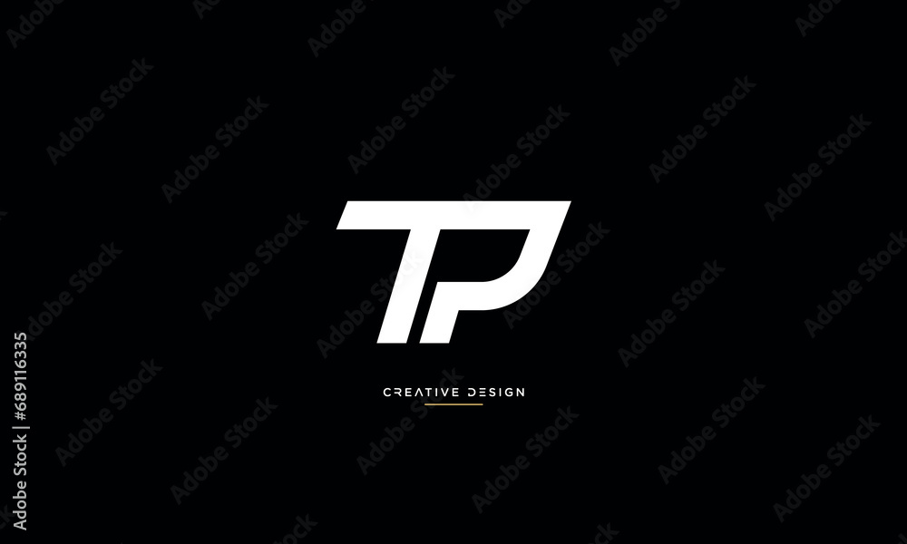Obraz premium TP or PT Alphabet letters logo monogram