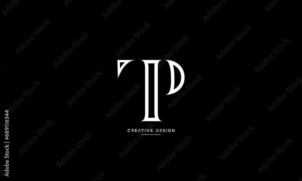 TP or PT Alphabet letters logo monogram TP or PT Alphabet letters logo monogram